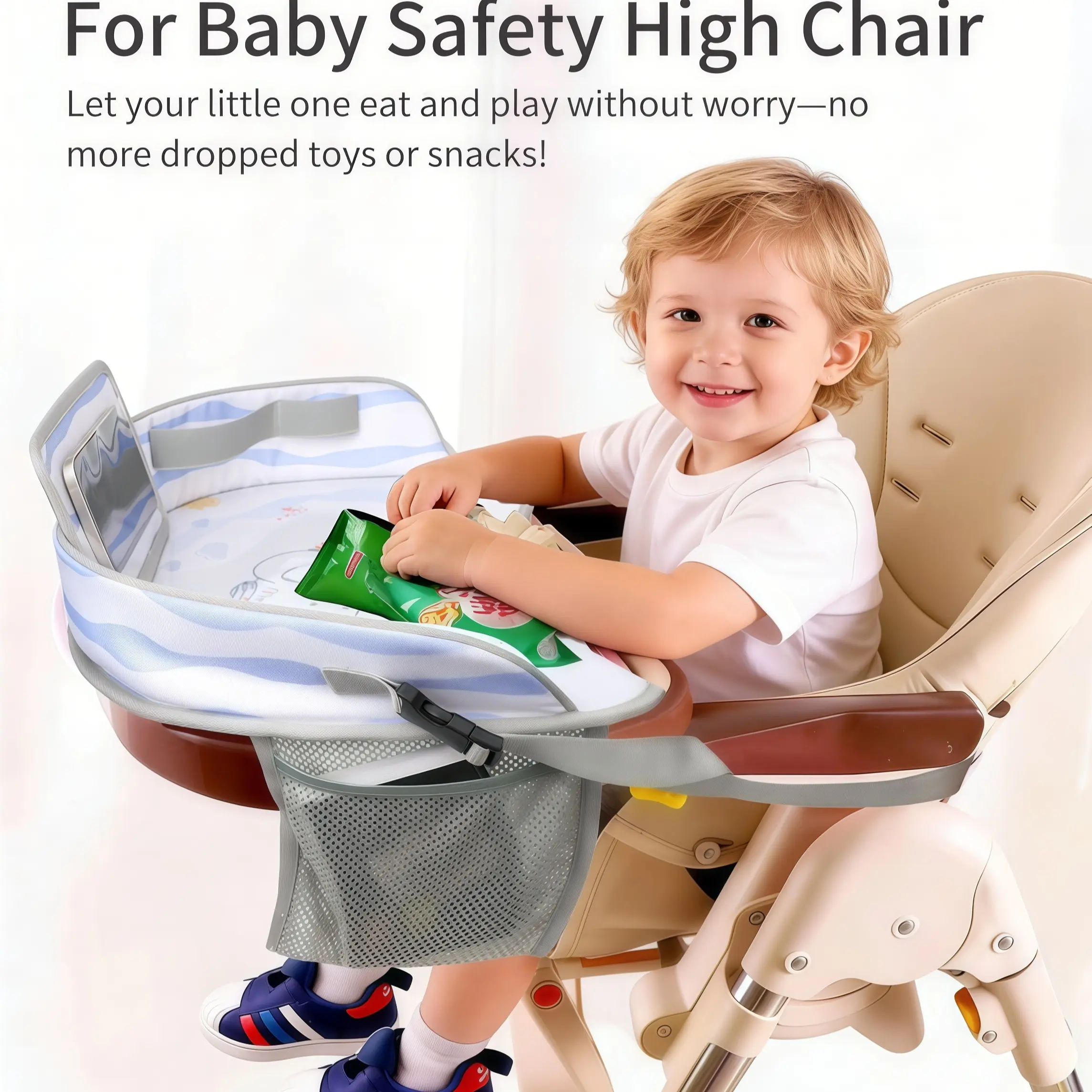 Portable Travel Drawing Board, Foldable Storage Table for Car Stroller High Chair, Kids Art Toy Tray, Compact Design