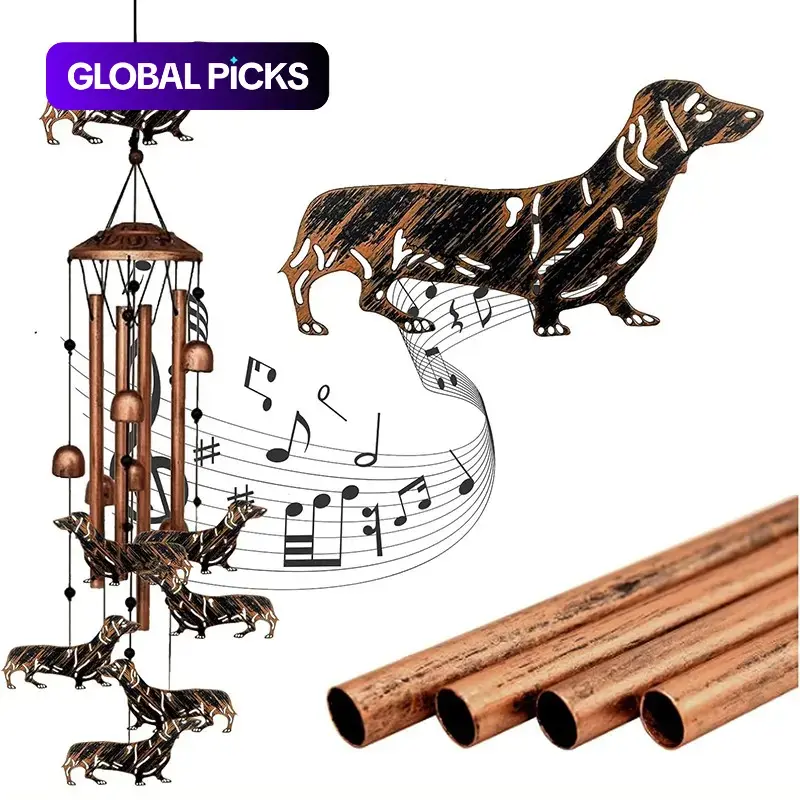 【Biack Friday】Dachshund Dog Decorative Wind Chime, Metal Windchimes for Outdoor Garden, Memorial/Housewarming/Birthday/Festival Gift for Women and Men, Front Yard Decor #GLOBAL PICKS
