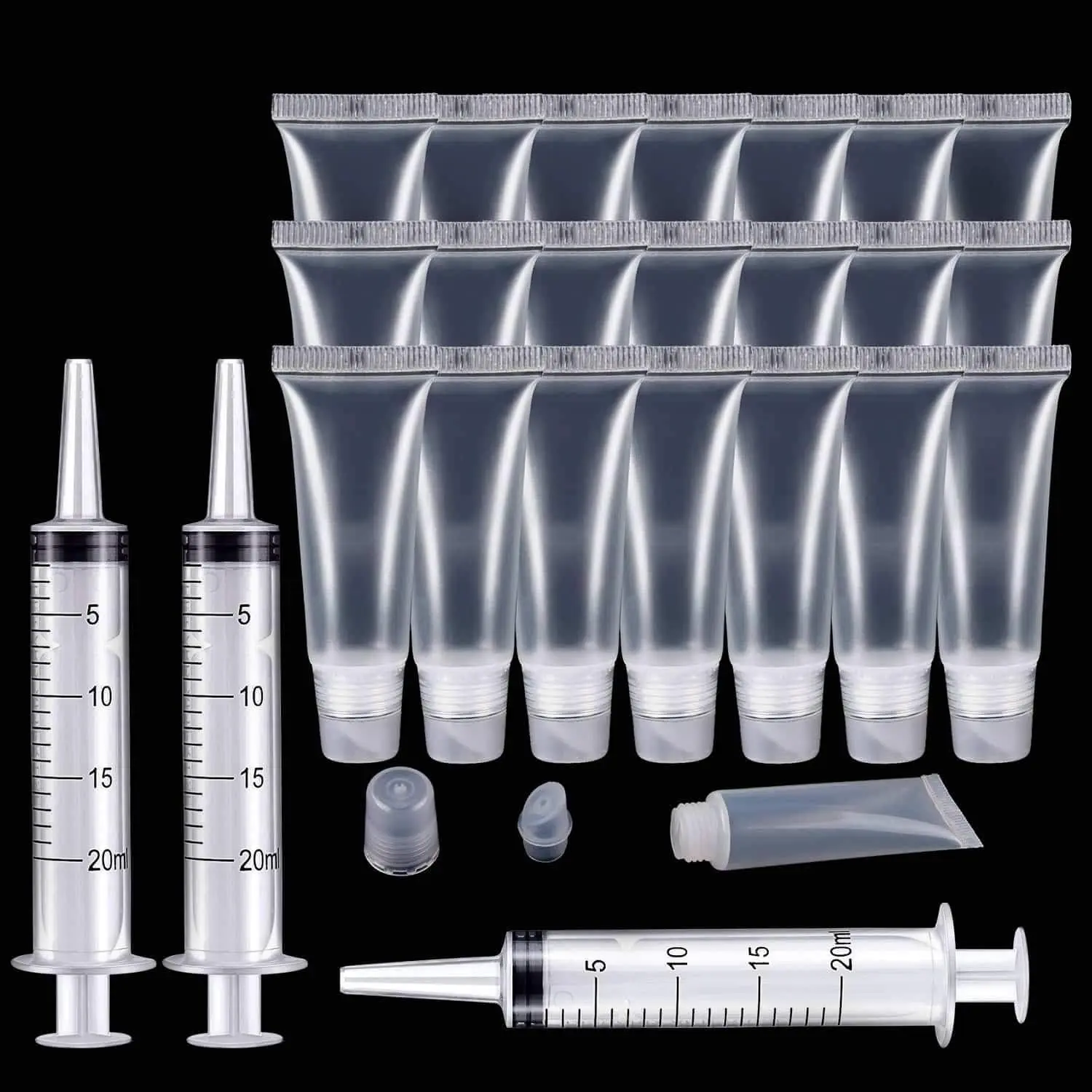 22 Packs Empty Lip Gloss Tubes Containers(10ml),Travel empty bottle,Refillable Soft Cosmetic Squeeze Tubes For Women & Girls DIY Lip Gloss Cosmetics