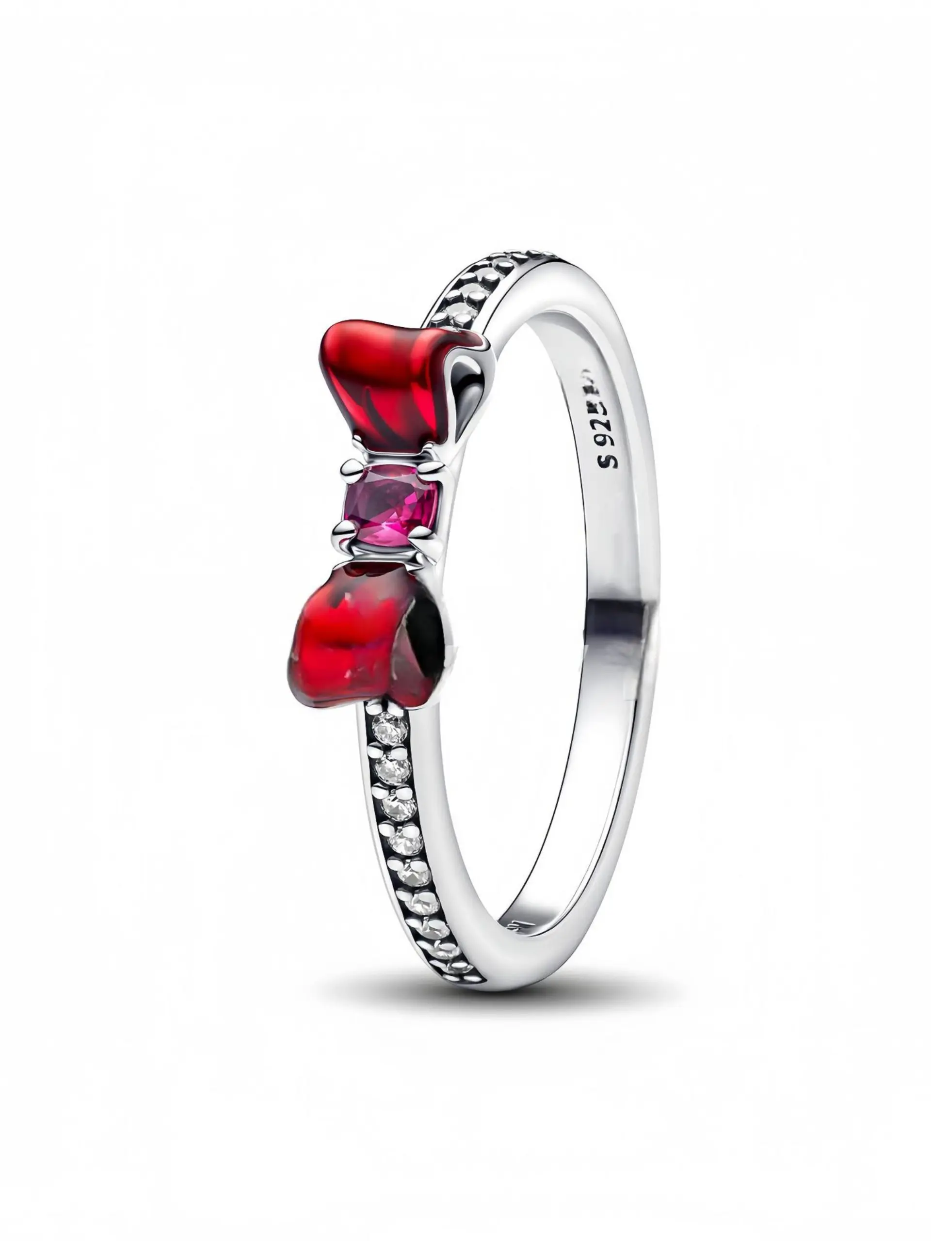 Women's 925 Sterling Silver Princess Snow Bow Ring, Hypoallergenic and Stain-Resistant, Elegant Design for Daily Wear and Gifts 193652C01