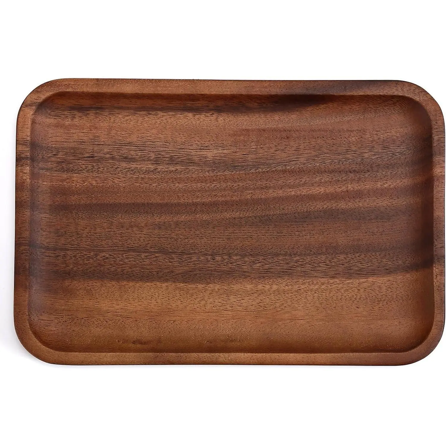 Acacia Wood Valet Tray for Men Women - Catch All Wooden Organizer for Keys Phone Watch Wallet Jewelry, Decorative Nightstand Tray EDCGift