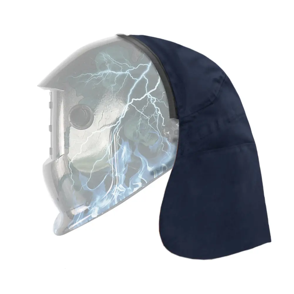 Welding Helmet Rear Extension Cover, Helmet Neck, Neck Visor, Anti-Glare, Helmet Extended FR Cotton Headcover with Press Fit Seal,Fits most Welding Helmets Welding Accessory Industrial