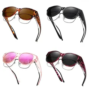 4-Pack Polarized Fit Over Sunglasses for Men & Women, UV400 Full Protection OTG Sunglasses Wear Over Prescription Glasses, Large Frame Anti-Glare Shades, Lightweight Comfort for Driving, Travel, Fishing, Hiking & Outdoor Activities