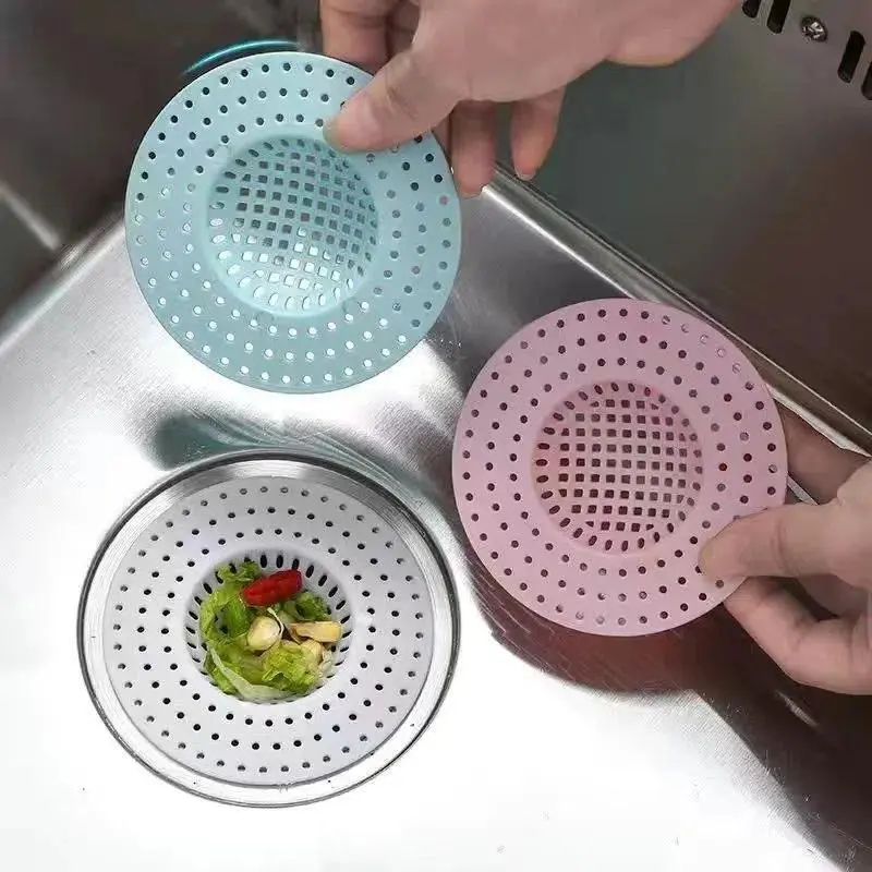 1PCS Plastic 1-Piece Waste Trap, Kitchen Bathroom Floor Drain Filter Mesh Strainer, Indoor Sink Hair Catcher Accessory