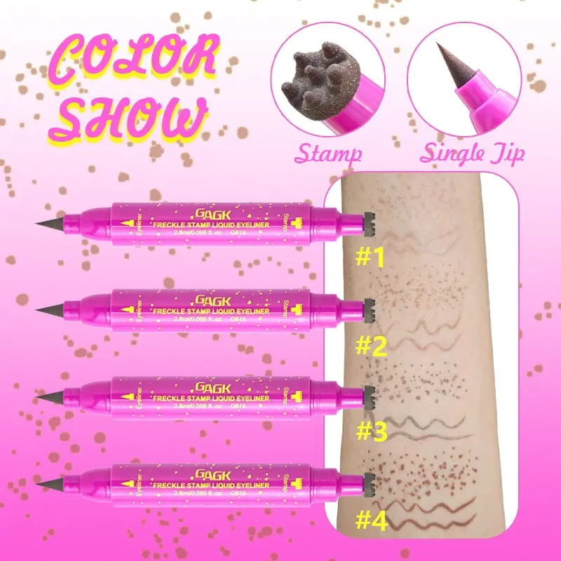 Waterproof Eyeliner Pen Dual-Ended Stamp, Versatile Eye Liner for Tear Tattoos and Freckles, Multi-Use Makeup Tool, Long-Lasting Precision Application