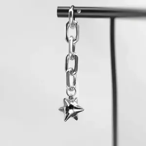 1Pair Dangle Spike Ball Flail Earrings Gothic Chain Earrings Punk Statement Charm Earrings