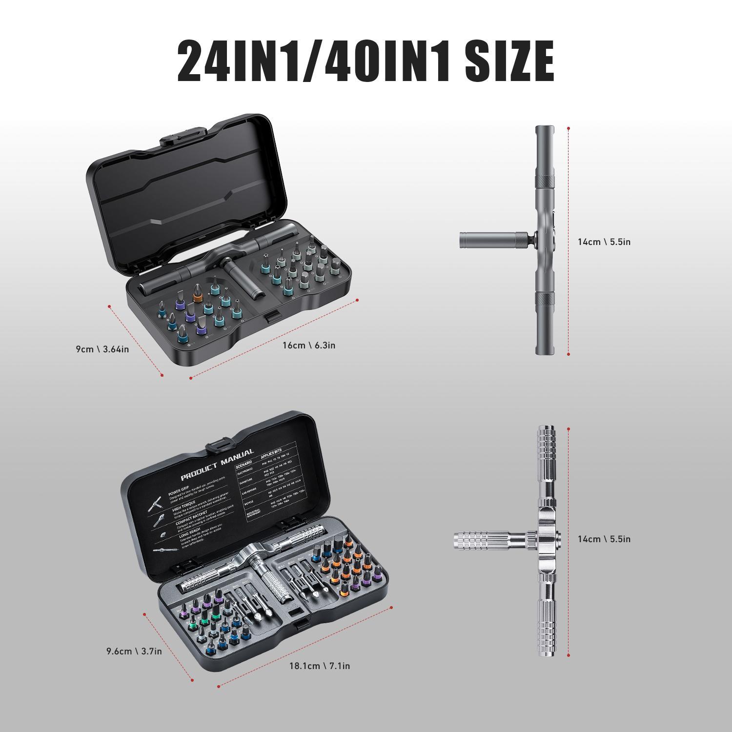 Advanced Ratchet Screwdriver Set, 24/40/66/100-In-1 Magnetic Drill Bits, Home Repair Tool Kit, Replaceable Screwdriver Bits, Detachable T-Type Handle, Furniture, Bike, Computer Maintenance #GLOBAL PICKS