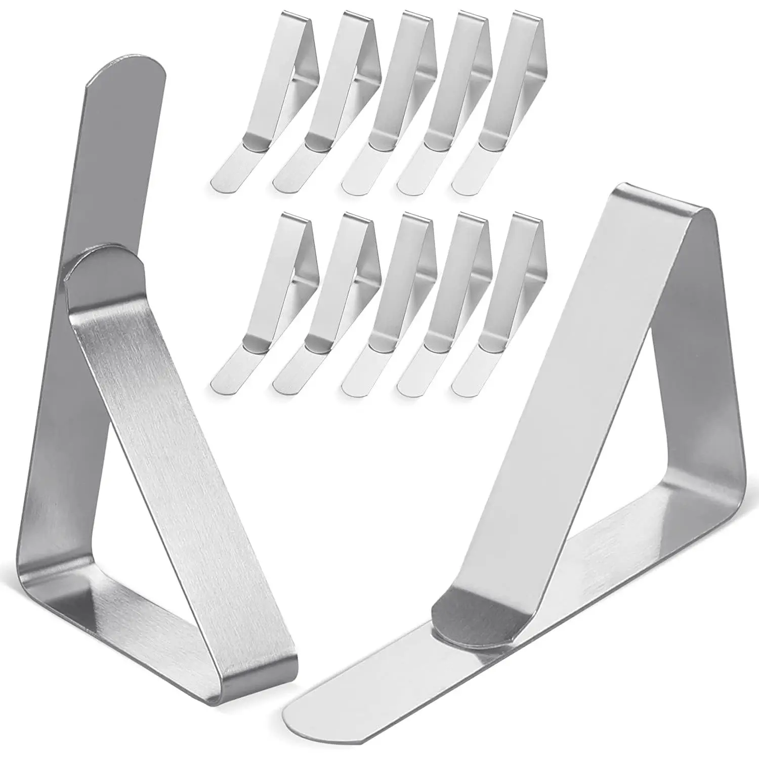 Stainless Steel Tablecloth Clips - 12 Pack Solid Metal Rust-Proof Clips for Home, Picnic - Fits Up to 1.8 in Thick Dining, Outdoor Tables