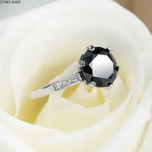 Cool Medieval Six Claw Black Zircon Ring, Retro Domineering INS Index Finger Jewelry For Nightclub Outfits