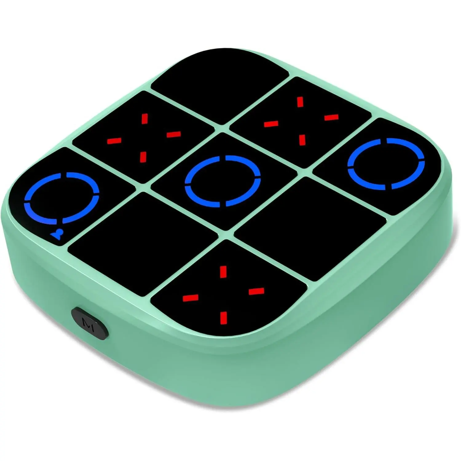 4-in-1 Handheld Puzzle Games Console, Electronic Tic-Tac-Toe Game for Educational and Memory Growth, Portable Travel Games for Car Ride, Board Games for Kids and Adults (Cyan)fidget toys