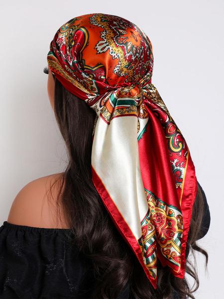 Silk Square Scarf for Women, 35.4 Inch Neck Scarf and Hair Band, Versatile Handkerchief and Sleep Scarf for Everyday Style