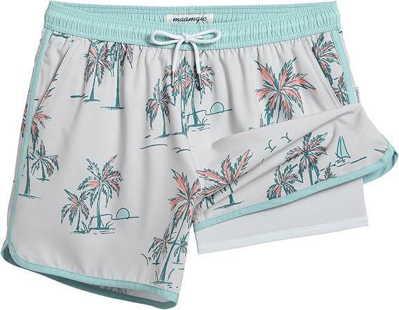 Men's Beach Shorts with Mesh Lining Quick Dry Swimwear, Hawaiian Style Pockets quick dry swim trunk wetsuit Women's Compression Volleyball Shorts Quick-Dry Breathable Swim Trunks Camo Camouflage Swimsuit Bikini Set