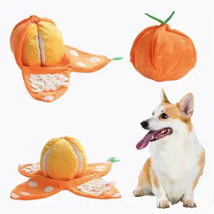 Orange-Tangerine Nosework Hide-Seek  Dog  - Squeaky, Crinkly Interactive Puzzle  for Small-Medium Dogs indestructible Cute Gnomes Christmas Ornament Tug  Teddy cheese block squeeze Woven Rope Toy Set control Chewing Ball