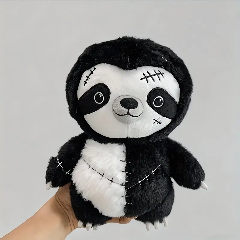Cartoon Sloth Plush Toy Halloween Decoration, Cute Funny Dark Series Sloth Soft Stuffed Doll, Cozy Home Sofa Decor, Birthday Gift