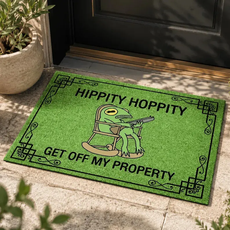 Frog Doormat Funny Green Frog Rug Cute Welcome Mat Quirky Home Decor Bathroom Rug Bedroom Carpet Gift for Frog Lovers Housewarming Gift