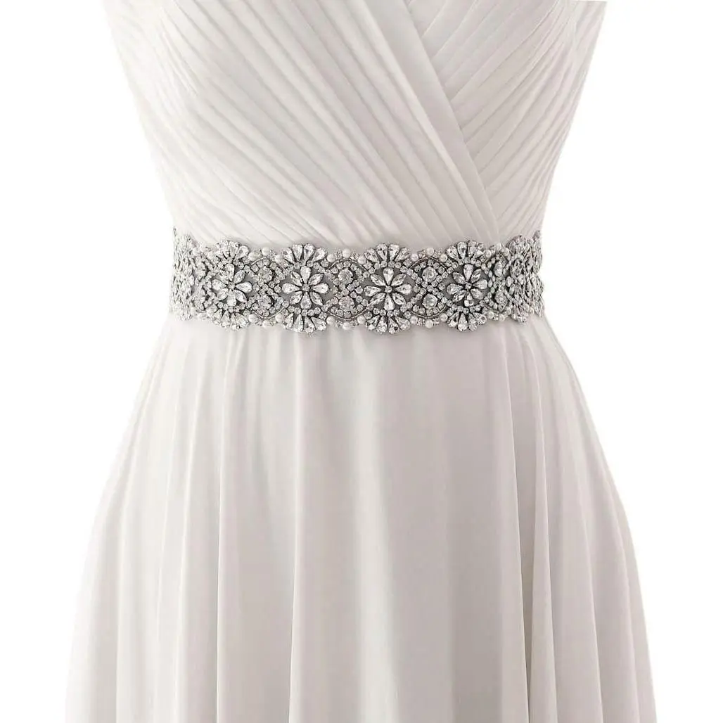 Rhinestone Bridal Belt Crystal Wedding Dress Belt Shiny Wedding Accessories