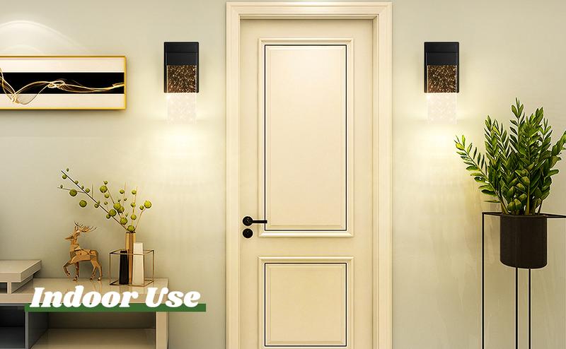 2 Packs Outdoor Wall Light Fixtures with Crystal Bubble Glass, Waterproof Exterior Sconces LED Wall Lanterns, Porch Lights Wall Mounted 10W 3000K Outside Lights for House Front Door Garage Entryway