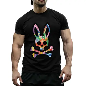 Rabbit Bone Graphic Hip Hop Street Tee, Crew Neck Short Sleeve, Spring Summer Casual Top for Unisex