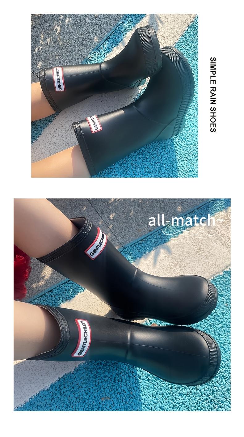 [Soft Rubber Rain Boots] Lightweight Rain Boots |           Boys Outdoor Simple Boots 2-8 Years Old Kindergarten Students Soft Non-Slip All-Season High-Quality Shoes School Day Camping Beach Garden Play Integrated Design Keep Feet Dry