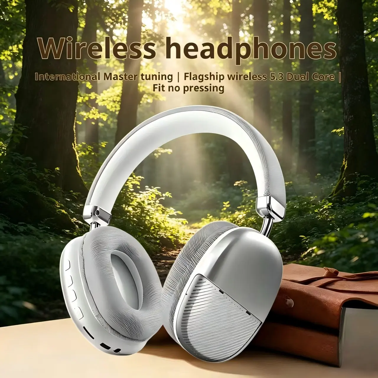 Fashion Over-Ear Wireless Earphones, Foldable Stretch Earbuds, Lightweight Gaming Headset, Compatible with PC/laptop/ps4/ps5/music