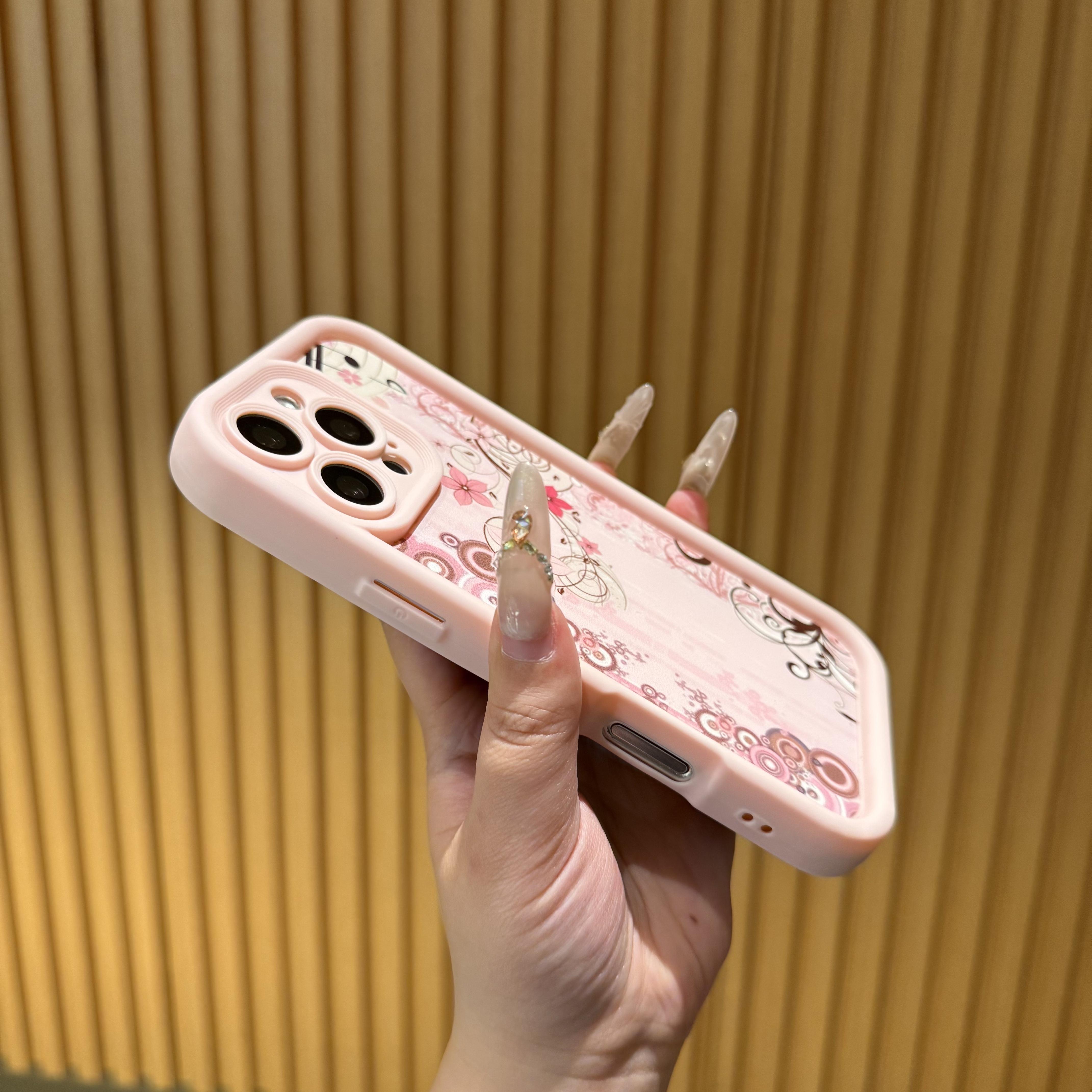 Vintage Pink Music Notes Phone Case – Aesthetic Floral Musical Score Design Shockproof Protective Cover for iPhone 7/8/X/XS/XR/XS Max/11/12/13/14/15 Pro Max/16 Pro Max/17 Pro Max/Air & Samsung Galaxy