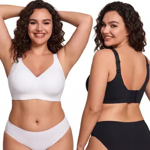 CORLIX  Jelly Bra Wireless for Women Comfortable Push Up Bra Full Support Everyday Seamless Tshirt Bras Full Coverage Bra,Soft Smooth Yarn Adjustable Straps Big Bust C Cup Basic Invisible No Show Lingerie Tshirt Brassiere