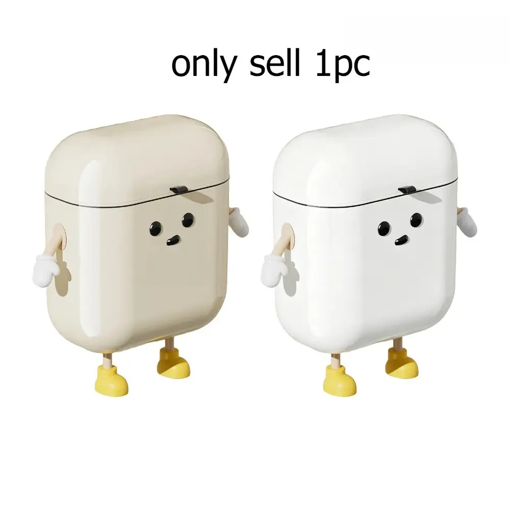 3.2 Gallon/12L Hanging Trash Can with Lid, Cute Cartoon Cabinet Door Trash Bin, ABS Plastic Kitchen Garbage Bin for Bathroom, Office, RV, Apartment and Small Spaces