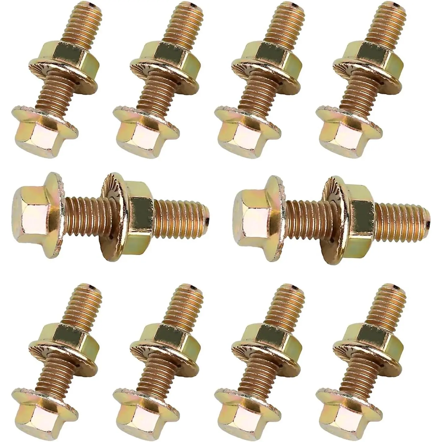 10 PCS M8 x 1.25 x 30mm High Strength Carbon Steel Exhaust Manifold Bolts and Nuts Hardware Kit