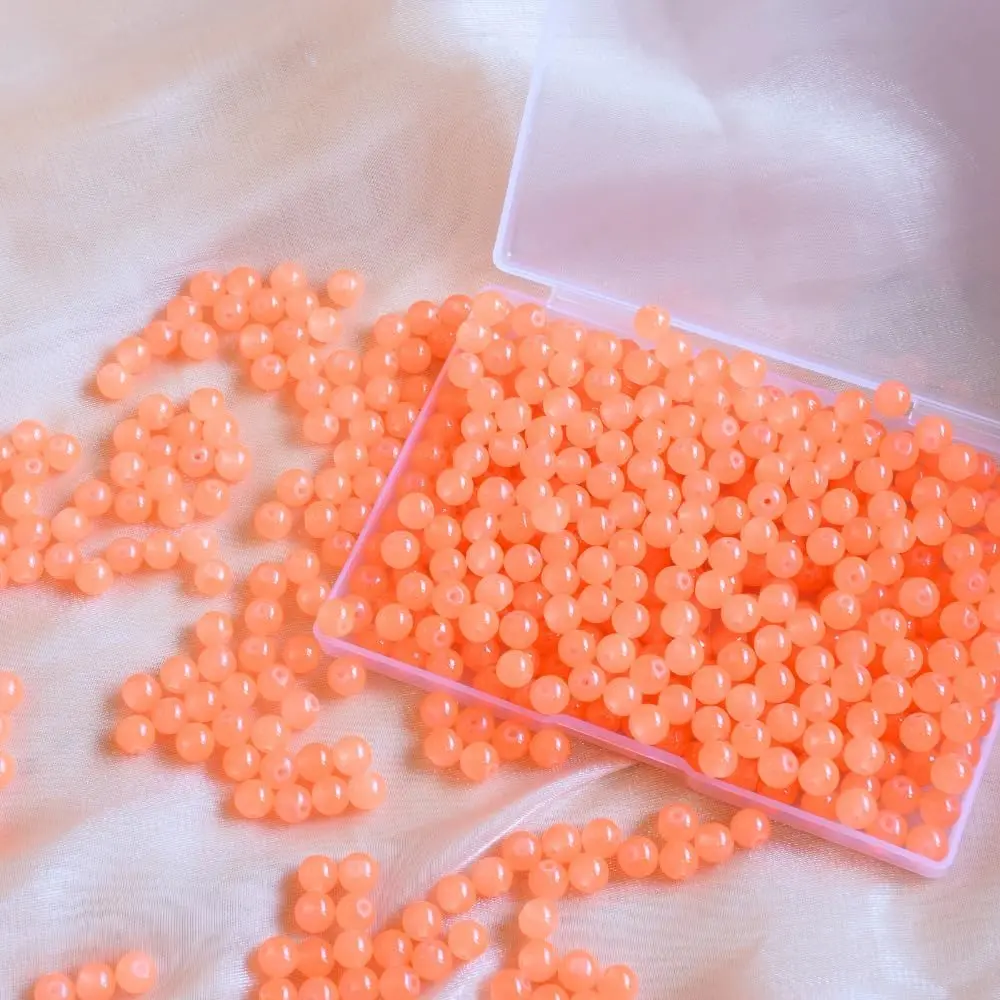 360 count Glass Beads Bulk, 8mm Glass Beads for Barcelet and  Making DIY Crafts (Orange)