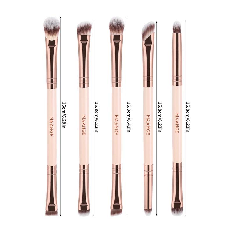 MAANGE 5pcs Professional Dual-Ended Eye Makeup Brush Set, Makeup Brush Kit,Eyeshadow Brush Eyeliner Brush Eyebrow Brush Detail Brush,Precision Cosmetic Brushes for Flawless Eye Makeup,Perfect for Beginners and Professionals,At Home Or On-The-Go