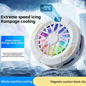 New Temperature Display Magnetic Semiconductor Phone Cooler, 2-In-1 Magnet + Back Clip Fast Cooling, Fits iPhone Samsung Huawei Oppo Vivo Android