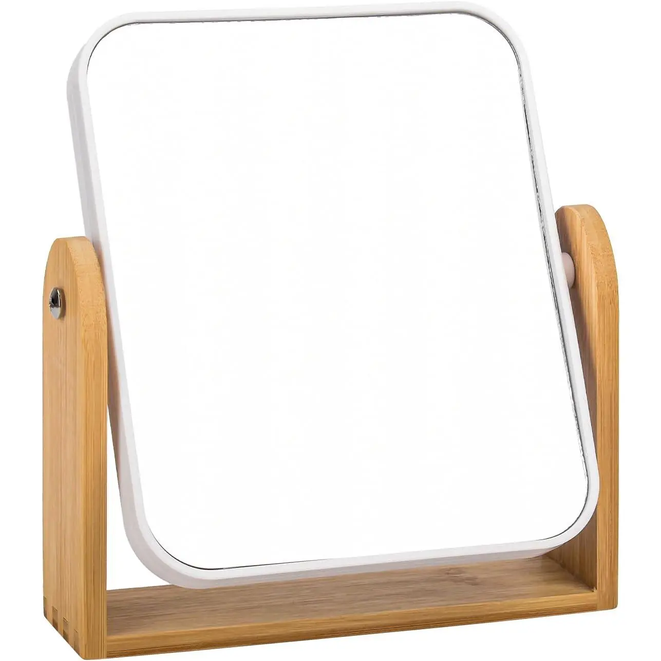 Desk Mirror,Mirror for Desk,1X/3X Magnifying Double-Sided 360°Flippable  Mirror,Makeup Mirror,with   Stand-White