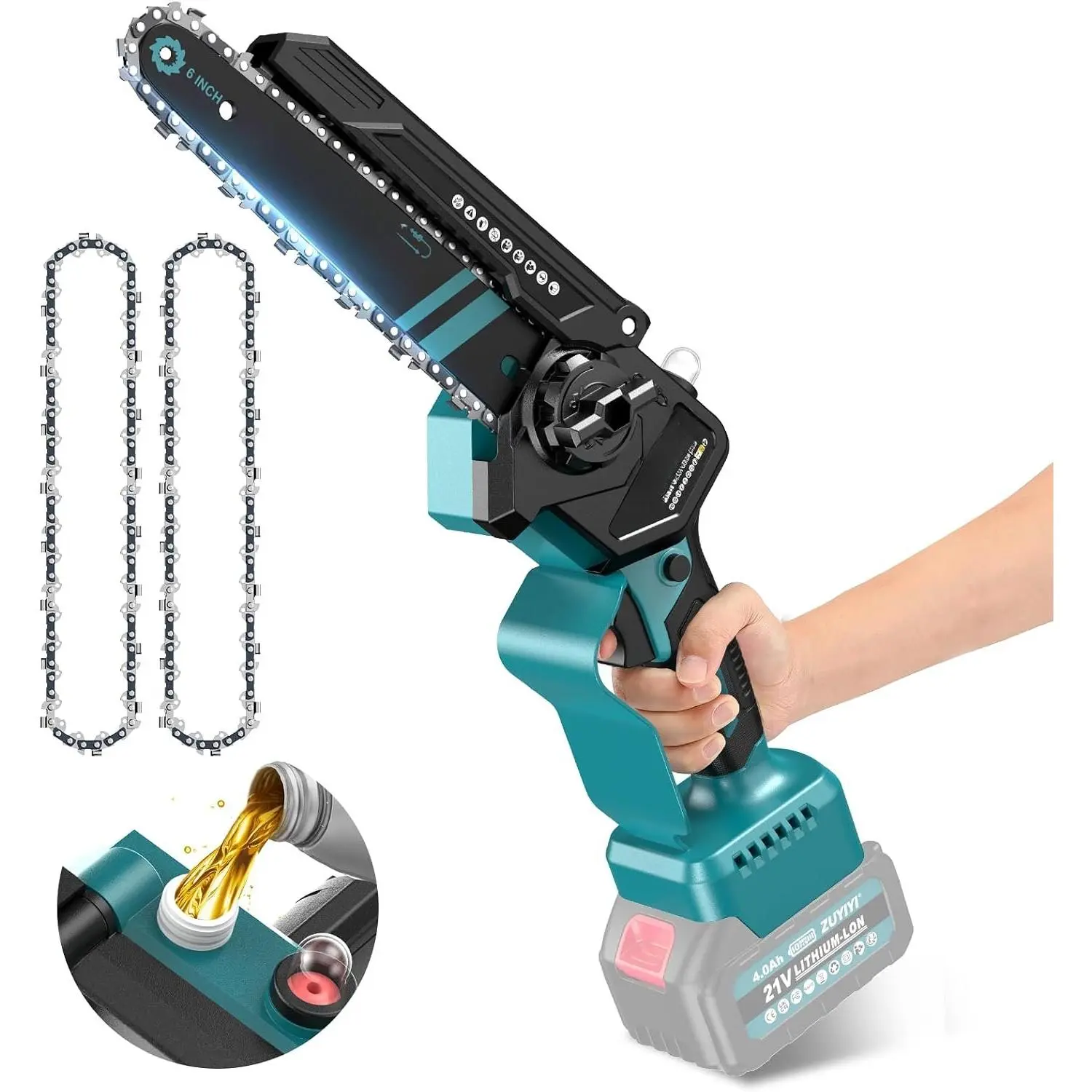 6-Inch Makita 18V Cordless Brushless Chainsaw, Handheld Garden Tool with Auto Oiler for Tree Branches (Battery NOT Included), Chainsaws, Brushless Motor