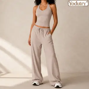 Yodutry  Women's 2-Piece Yoga Workout Set Camisole Top and High Waisted Athletic Leggings Casual Summer Activewear Suit