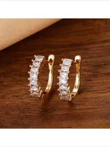 Trendy Fashion Personalized Circle Earrings Micro Inlaid Zircon Earrings Simple Sweet Delicate Versatile Dangle Earrings Jewelry For Women Daily Wear Party Dating Outfit Accessory