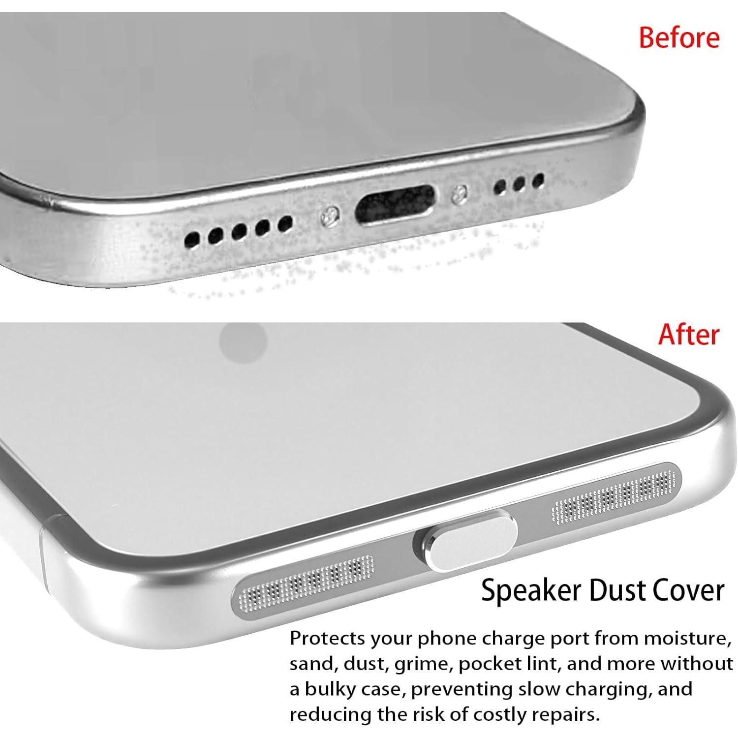 USB C Dust Plug, USB C Port Cover, USB C Plug Cover with Speaker Protector Dust Cover Compatible with  17 Pro -