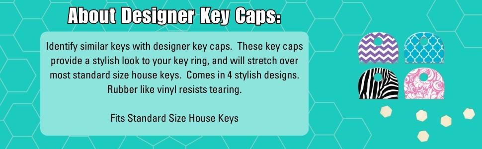 Designer Pattern Key Identifier Caps, 4 Pack (16304)