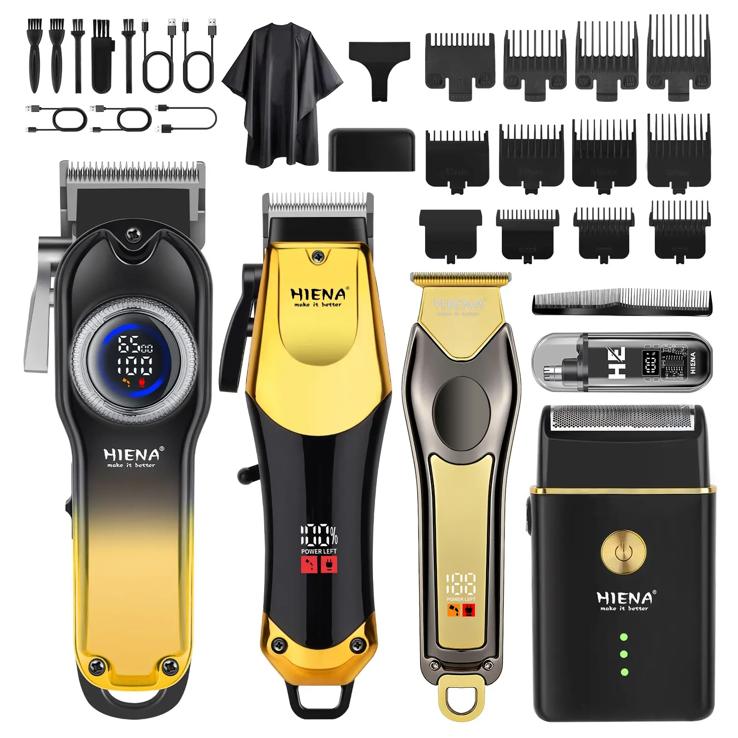 Men‘s 5-in-1 Luxury Electric Grooming Rechargeable Beard Trimmer Gift Set, All-in-One for Hair Shaving Beard Trimming and Nose Hair Removal, Large LED Display with USB Fast Charging, Dual Use for Face and Body, A Premium Holiday Gift Choice