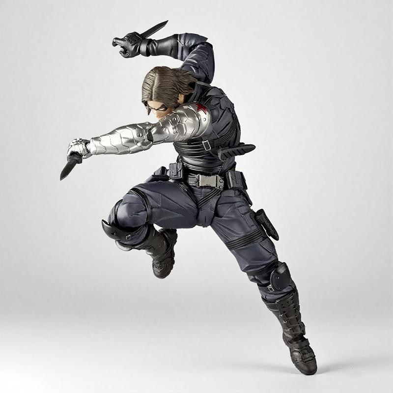Kaiyodo Winter Soldier Revoltech Amazing Yamaguchi Bucky Barnes Captain America Anime Action Figures Movable Collectible Toys
