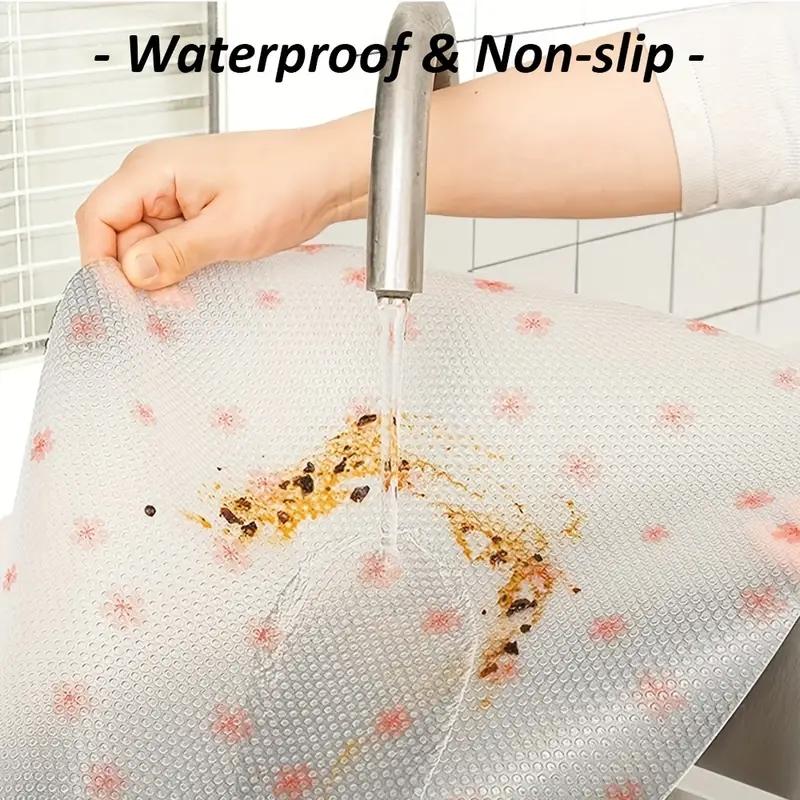 Cute Cherry Blossom Pattern Drawer Mat, 1 Roll Washable Non-slip Refrigerator Liner, Easy To Cut, Waterproof Oil-proof & Stain-proof Drawer Mat for Home Kitchen Supplies Household Placemat