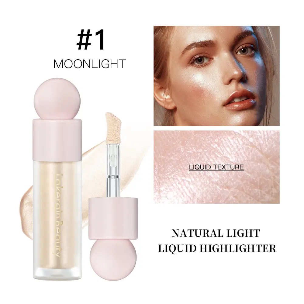 Multi-purpose Liquid Shimmer Highlight, Natural Glow Liquid Highlighter for Facial Body Eyes, Portable Brightening Liquid Eyeshadow Daily Party Makeup