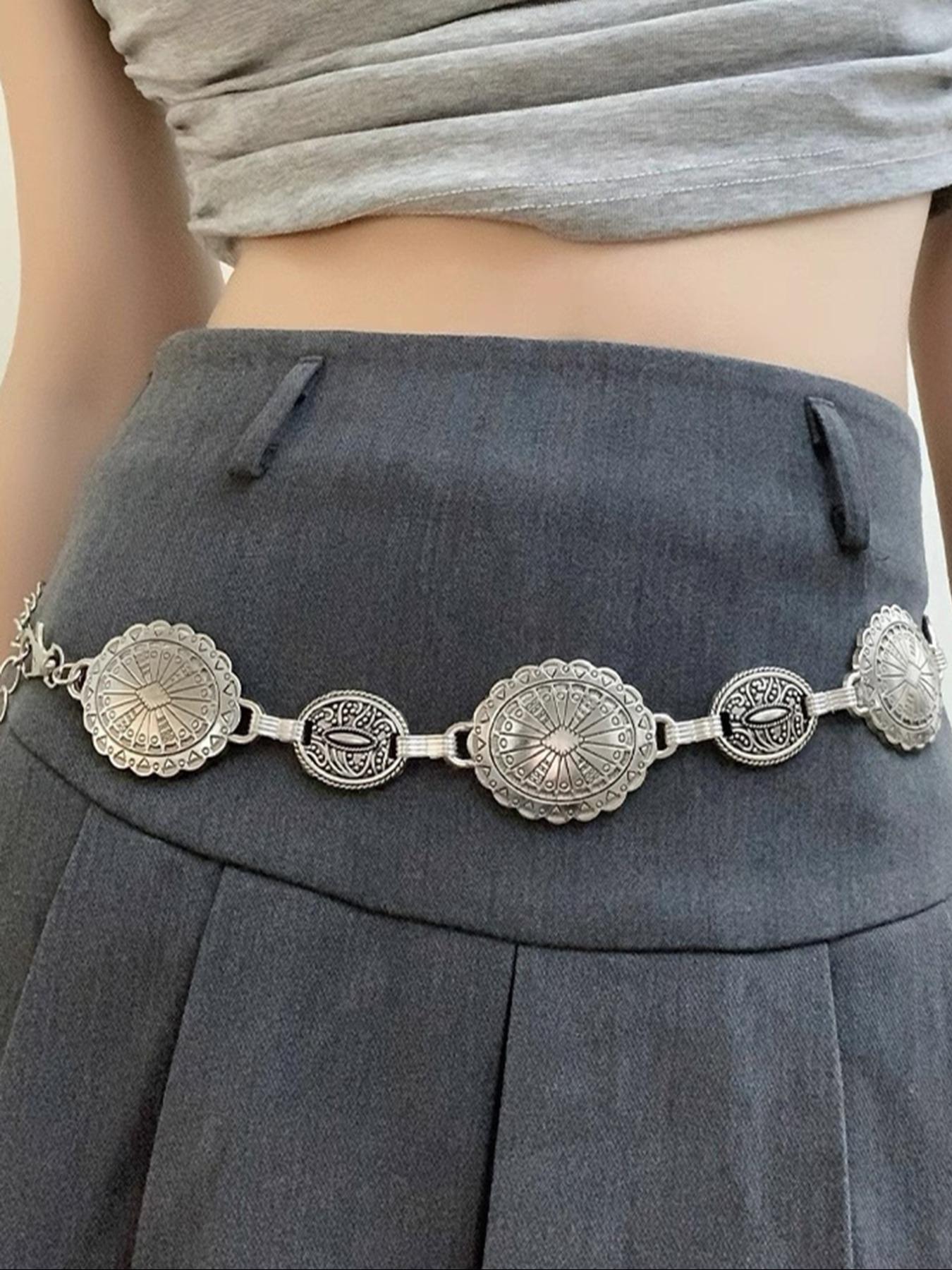 Women's Vintage Boho Style Metal Chain Belt, Fashionable Waist Chain for Beach Vacation, Body Jewelry for Women & Girls