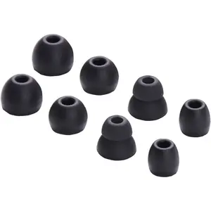 Replacement Eartips Silicone Earbuds Buds Set for Powerbeats Pro Wireless Earphone Headphones,4 Pair (Black)