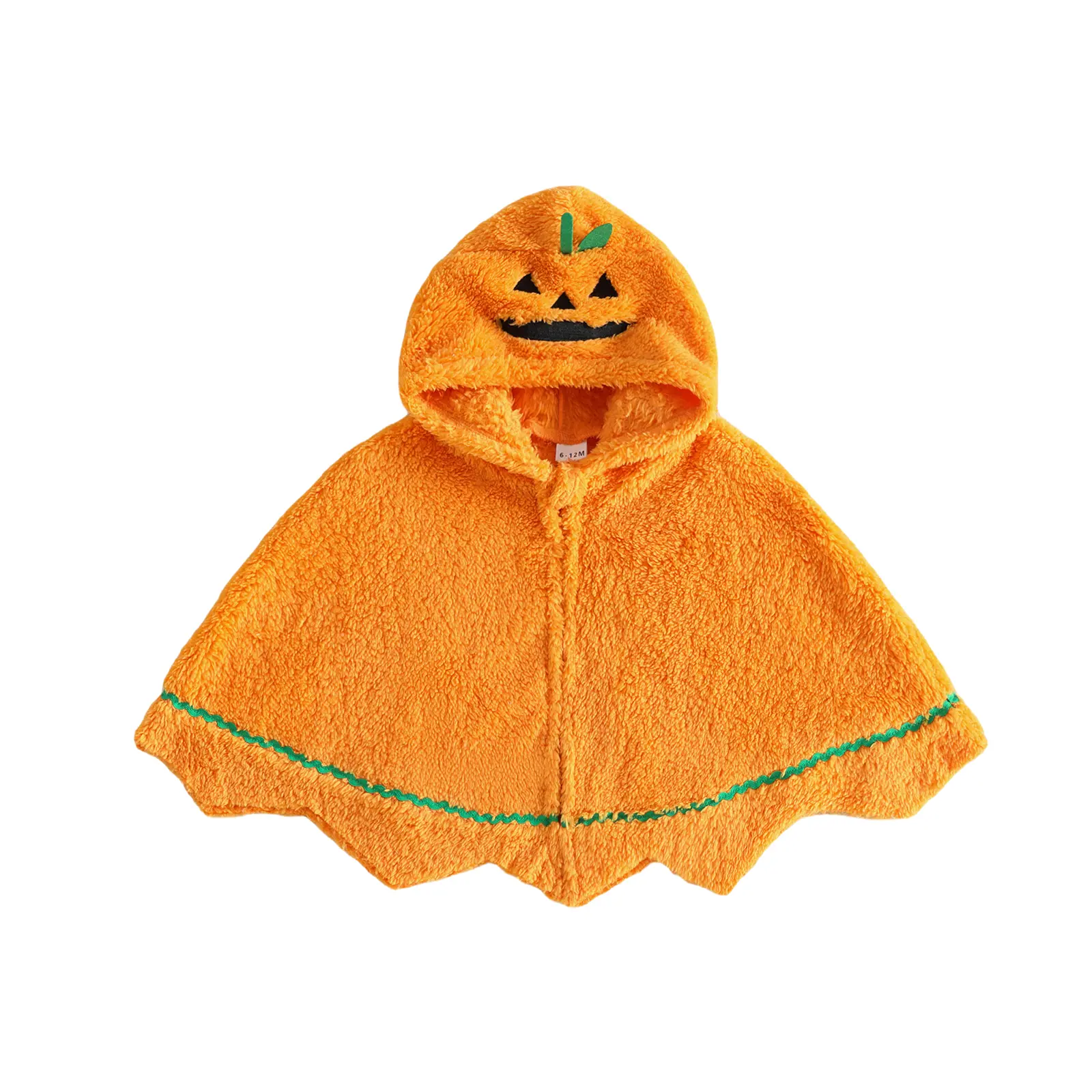 [Lullaby] Halloween Toddler Baby Cape Adorable Pumpkin Hooded Cloak for Cosplay Party