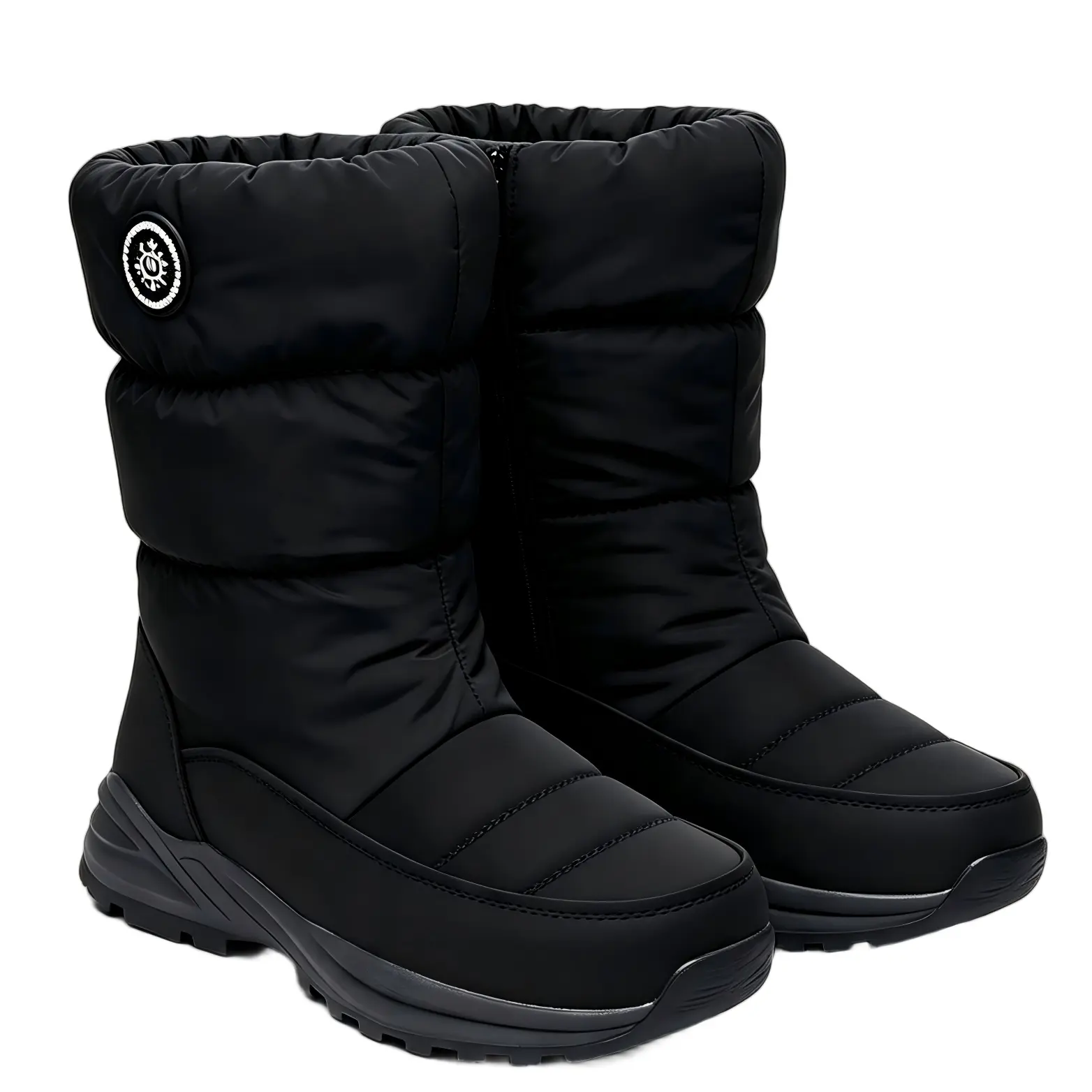 Women's Winter Outdoor Travel Snow Boots, Waterproof Fabric, Non-Slip Deep Tread Rubber Sole