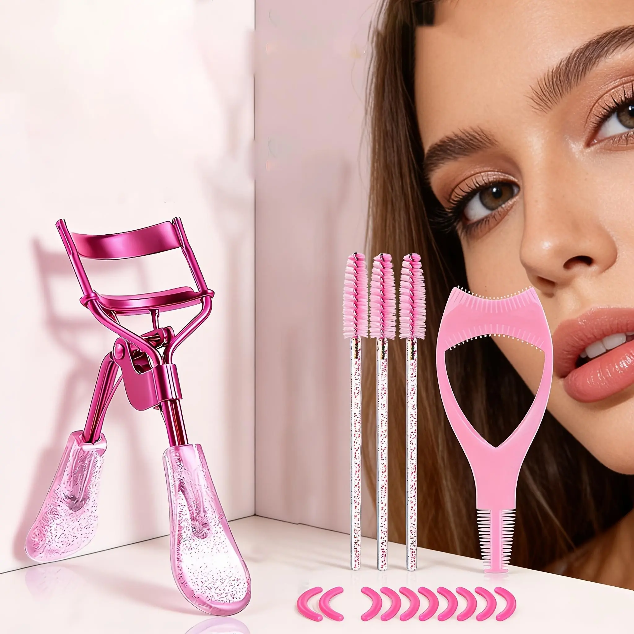 Fashion Portable Cosmetic Makeup Tool Eyelash Brow Comb Makeup Tool Set, New Dual-Head Lash Separator with Cover, 3-In-1 Eyebrow Card, Home Travel Perfect Gift, Makeup Tool Kit, Beauty Tool, Portable Makeup Tools