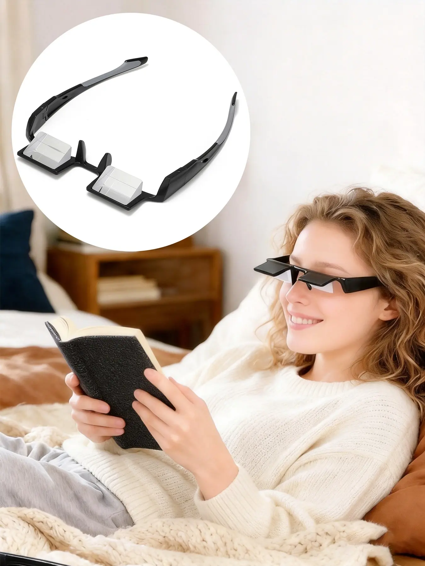 Lightweight Lazy Prism Reading Glasses, Full Rim PC Frame, Decorative Glass Lenses, Casual Style, All Seasons, Comfort Eyewear