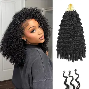 8 Packs Burmese Curly Crochet Hair 14inch Knotless Curly with Spiral  Ends Super Soft Fiber Close to Human Hair for Black Women Pre looped Bohemian Crochet Braids Braiding Crochet hair (14inch,1B)