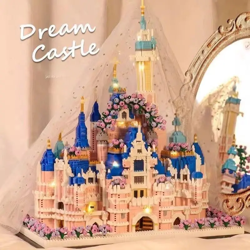3600+pcs Garden Dream Castle Micro Particle Building Blocks Set, Adult Stress Relief Puzzle Toy, Desktop Decor, Gift for Collectors