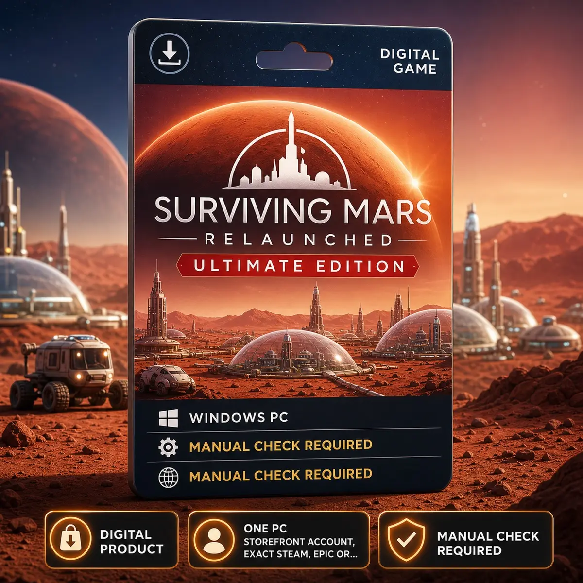 Surviving Mars: Relaunched — Ultimate Edition, Digital Game, Windows PC, PC Digital Code, Region Check Required